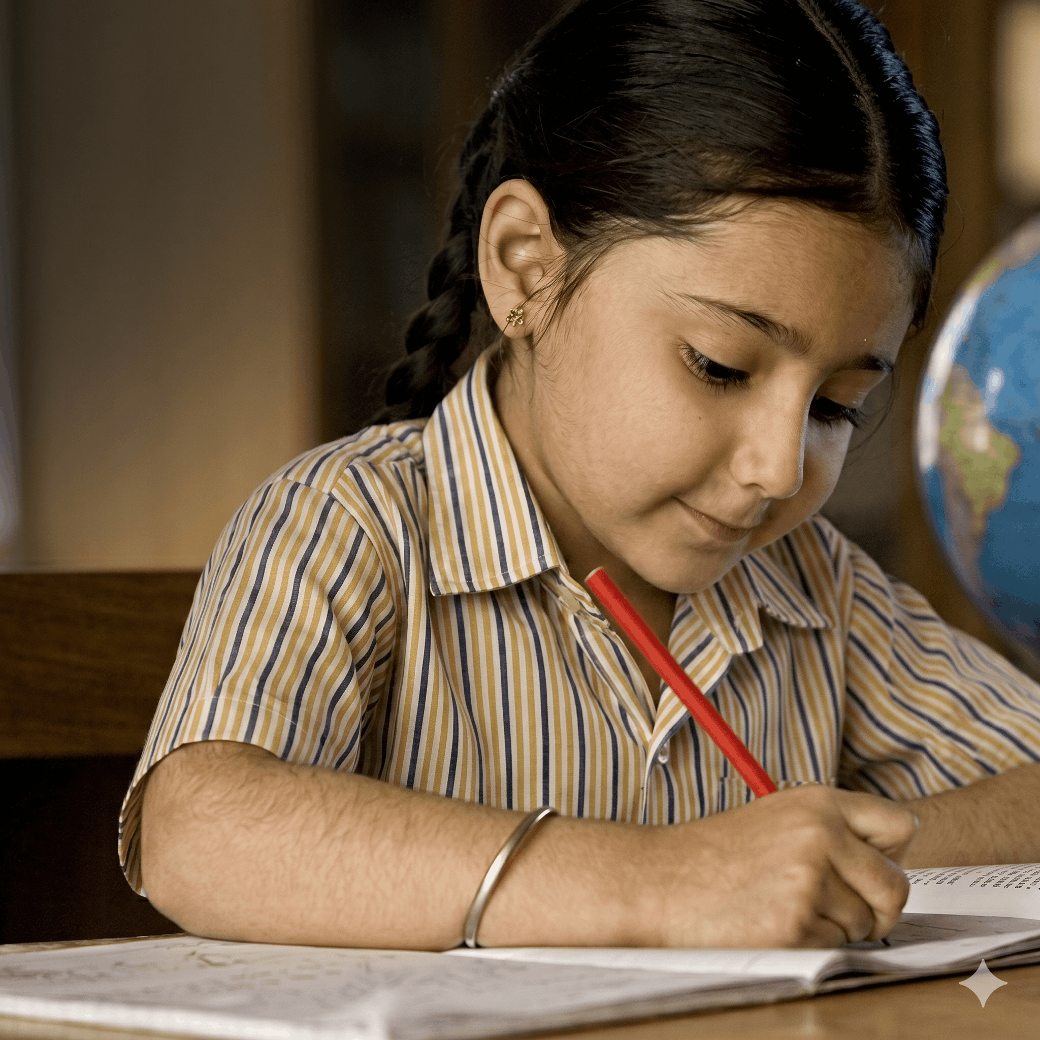 Student writing in a notebook