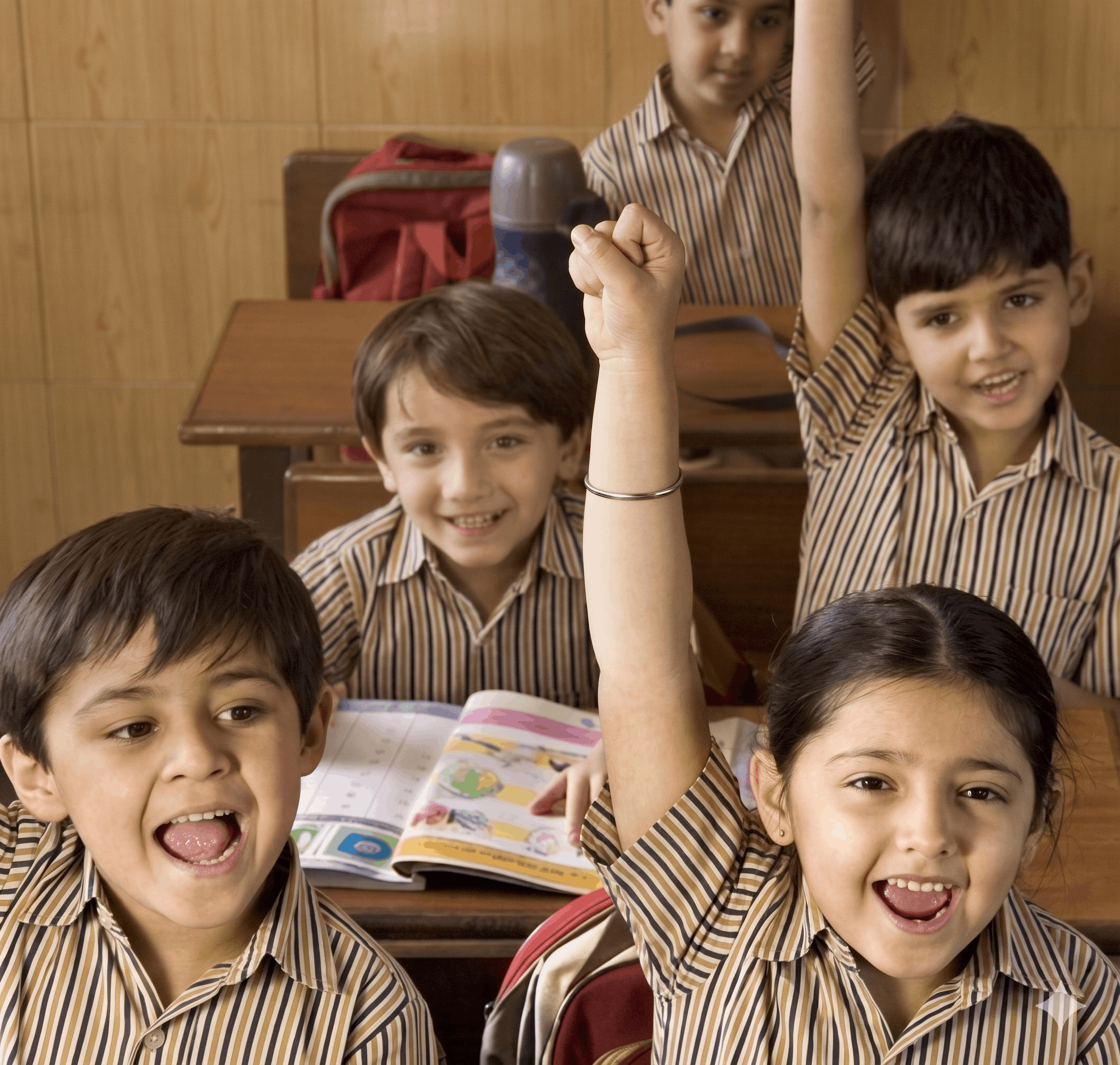 Children celebrating in class